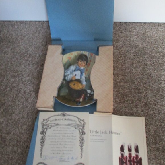 Little Jack Horner Mother Goose 1982 Reco Collectible Plate J. McClelland w/Box - Picture 2 of 4